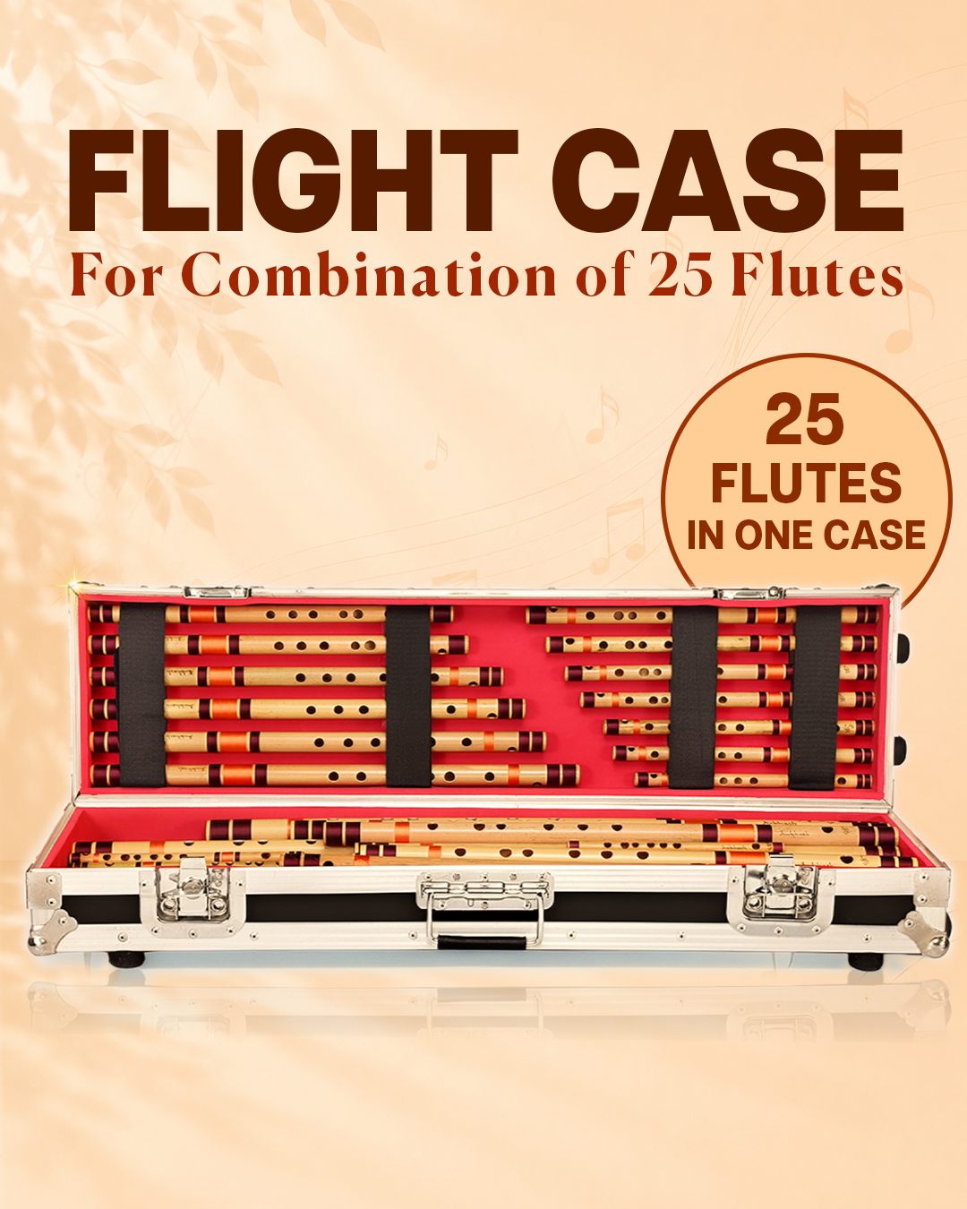 Full Set flutes Flight Case (Black) Size 36 Inches