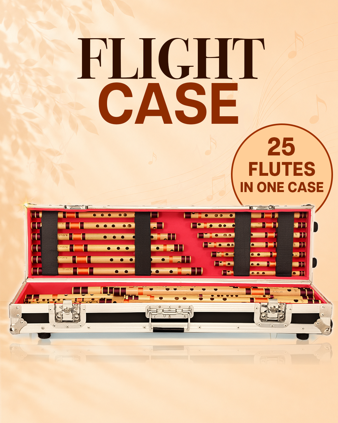Full Set flutes Flight Case (Black) Size 36 Inches