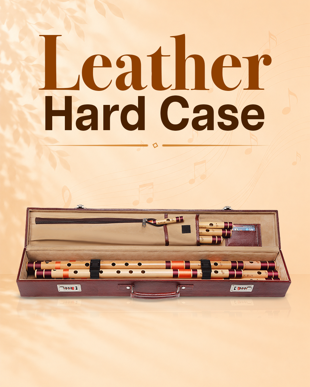 Flutes Leather Hard case Size 35 Inches